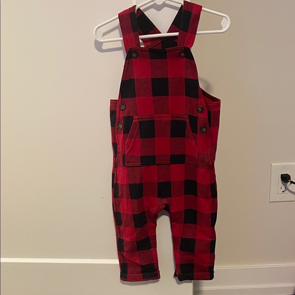 Joe Fresh Red and Black Checkered Kids Overalls